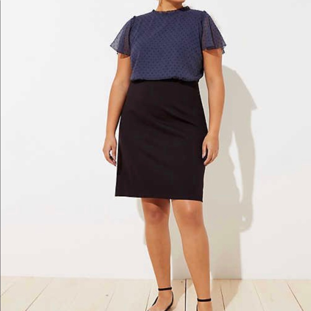 Loft Plus Size Swiss Dot Skirt Dress